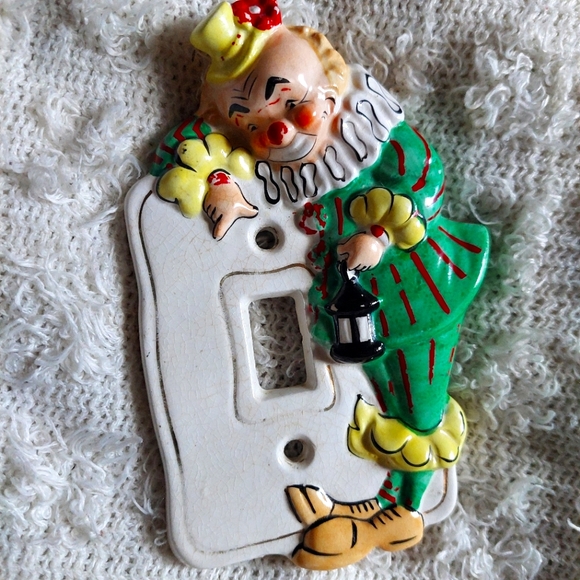 Other - Rare 50s Colorful Clown Light Switch Cover